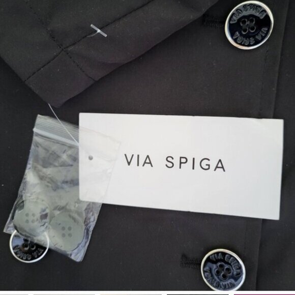 Via Spiga Black Belted Trench Coat in Medium - Picture 6 of 6